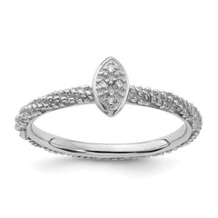 Sterling Silver Diamond Stackable Expressions Textured Ring