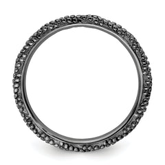 Sterling Silver Stackable Expressions Polished Ruthenium Plated Ring