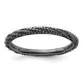 Sterling Silver Stackable Expressions Polished Ruthenium Plated Ring