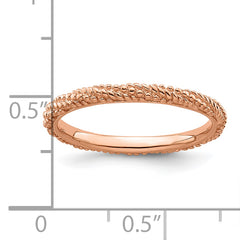 Sterling Silver Stackable Expressions Polished Rose Gold-plated Ring