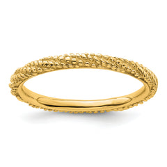 Sterling Silver Stackable Expressions Polished Gold-plated Ring