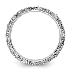 Sterling Silver Stackable Expressions Polished Textured Ring