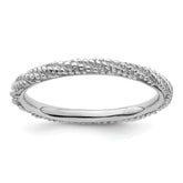 Sterling Silver Stackable Expressions Polished Textured Ring