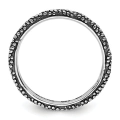 Sterling Silver Stackable Expressions Polished Antiqued Ring