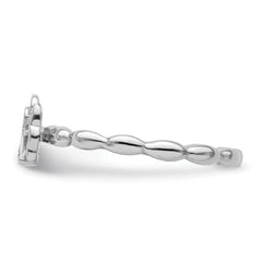 Sterling Silver Stackable Expressions Polished Diamond Angel w/halo Ring