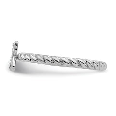 Sterling Silver Stackable Expressions Polished Diamond Angel Ring