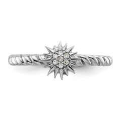 Sterling Silver Stackable Expressions Diamond Star Ring