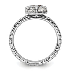 Sterling Silver Stackable Expressions Garnet & Diamond Owl Ring