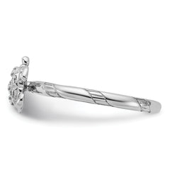 Sterling Silver Stackable Expressions Diamond Turtle Ring