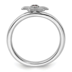 Sterling Silver Stackable Expressions Amethyst Starfish Ring