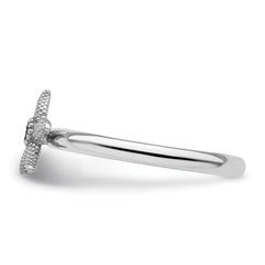 Sterling Silver Stackable Expressions Amethyst Starfish Ring