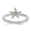 Sterling Silver Stackable Expressions Peridot Starfish Ring