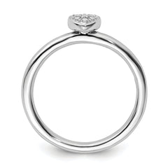 Sterling Silver Stackable Expressions Polished Diamond Heart Ring