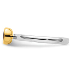 Sterling Silver Stackable Expressions w/Gold-plated Garnet Ring