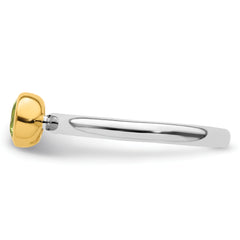 Sterling Silver Stackable Expressions w/Gold-plate Peridot Ring