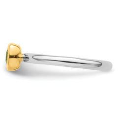 Sterling Silver Stackable Expressions w/Gold-plate Peridot Ring