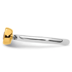 Sterling Silver Stackable Expressions w/Gold-plated P.Tourmaline Ring