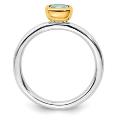 Sterling Silver Stackable Expressions w/Gold-plated Blue Topaz Ring