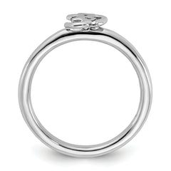 Sterling Silver Stackable Expressions Rhodium Ohm Ring