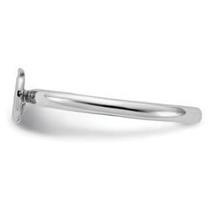 Sterling Silver Stackable Expressions Rhodium Ohm Ring