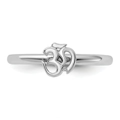 Sterling Silver Stackable Expressions Rhodium Ohm Ring