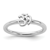 Sterling Silver Stackable Expressions Rhodium Ohm Ring