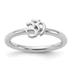 Sterling Silver Stackable Expressions Rhodium Ohm Ring