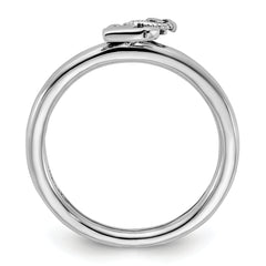 Sterling Silver Stackable Expressions Antiqued Anchor Ring