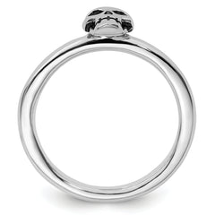 Sterling Silver Stackable Expressions Antiqued Skull Ring