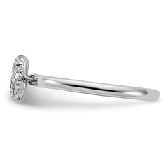 Sterling Silver Stackable Expressions Rhodium White Topaz Onyx Ring