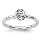 Sterling Silver Stackable Expressions Rhodium Sun/Moon Ring