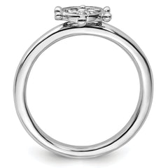 Sterling Silver Stackable Expressions Rhodium Ship's Wheel Ring