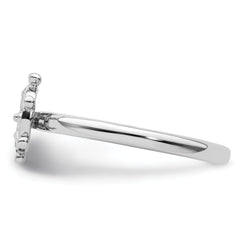 Sterling Silver Stackable Expressions Rhodium Ship's Wheel Ring