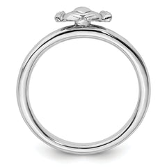 Sterling Silver Stackable Expressions Rhodium Claddagh Ring