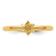 Sterling Silver Stackable Expressions Yellow-plated Star of David Ring