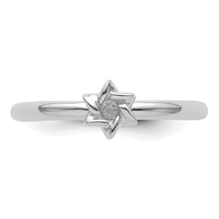 Sterling Silver Stackable Expressions Rhodium Star of David Ring