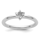 Sterling Silver Stackable Expressions Rhodium Star of David Ring