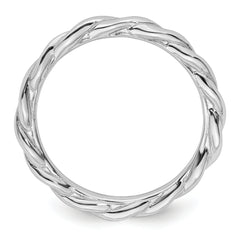 Sterling Silver Stackable Expressions Rhodium Twist Ring