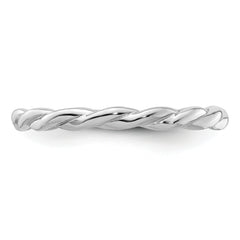 Sterling Silver Stackable Expressions Rhodium Twist Ring