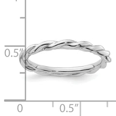 Sterling Silver Stackable Expressions Rhodium Twist Ring