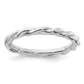 Sterling Silver Stackable Expressions Rhodium Twist Ring