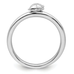 Sterling Silver Stackable Expressions Rhodium Turtle Ring