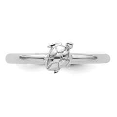 Sterling Silver Stackable Expressions Rhodium Turtle Ring