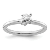 Sterling Silver Stackable Expressions Rhodium Turtle Ring