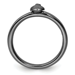 Sterling Silver Stackable Expressions Black-plated Penguin Ring