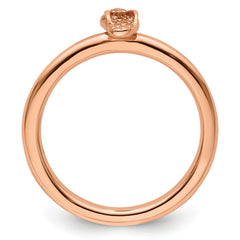 Sterling Silver Stackable Expressions Pink-plated Flip Flop Ring