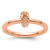 Sterling Silver Stackable Expressions Pink-plated Flip Flop Ring