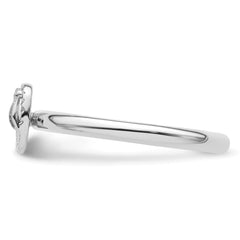 Sterling Silver Stackable Expressions Rhodium Flip Flop Ring
