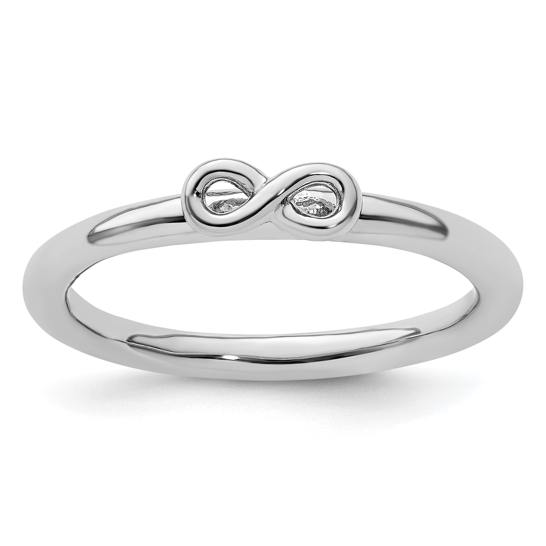 Sterling Silver Stackable Expressions Rhodium Infinity Symbol Ring