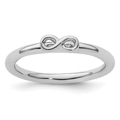 Sterling Silver Stackable Expressions Rhodium Infinity Symbol Ring